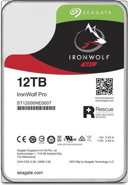 Seagate IronWolf Pro ST12000NE0007 - Pevný disk - 12 TB - interní - 3.5" - SATA 6Gb/s - 7200 ot/min
