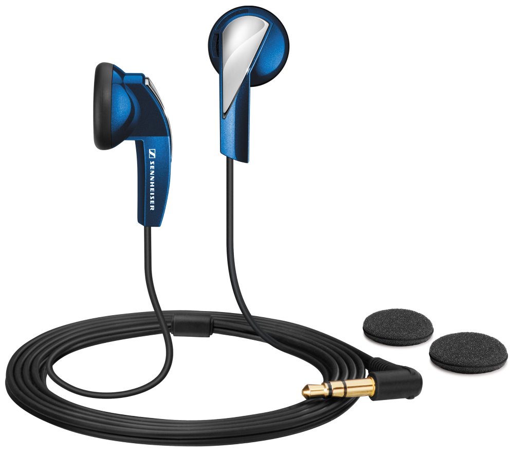 SENNHEISER sluchátka do uší MX 365 / mikrofon / 3,5mm Jack / citlivost 110dB / modrá 505435