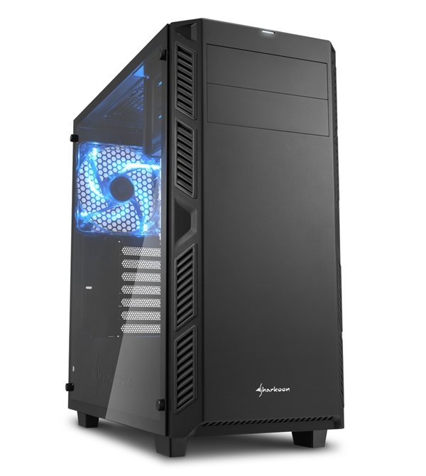 Sharkoon skříň AI7000 Glass Black / Midi Tower / ATX / 2x USB3.0 / 2x USB2.0 / průhledná bočnice / černá 4044951020775