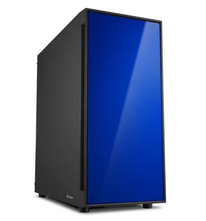 Sharkoon skříň AM5 Silent Blue / Midi Tower / ATX / 2x USB3.0 / 2x USB2.0 / neprůhledná bočnice / modrá 4044951020546