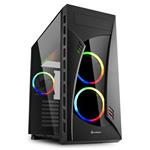 Sharkoon skříň NIGHT SHARK RGB / Middle Tower / 2x USB3.0 / 2x USB2.0 / průhledná bočnice / RGB LED / čern 4044951026258