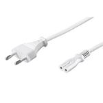 Sieťový kábel 230V napájací, CEE7 (vidlica)-C7, 1.5m, VDE approved, biely, 2 pinová koncovka KS015RPB01