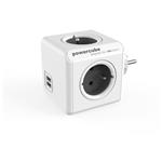 Sieťový kábel 230V predlžovací, CEE7 (vidlica)-POWERCUBE, 1.5m, EXTENDED USB, šedý, POWERCUBE, 2x U 8718444082217