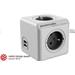 Sieťový kábel 230V predlžovací, CEE7 (vidlica)-POWERCUBE, 3m, EXTENDED USB, šedý, POWERCUBE, 4 zásu 8718444082439