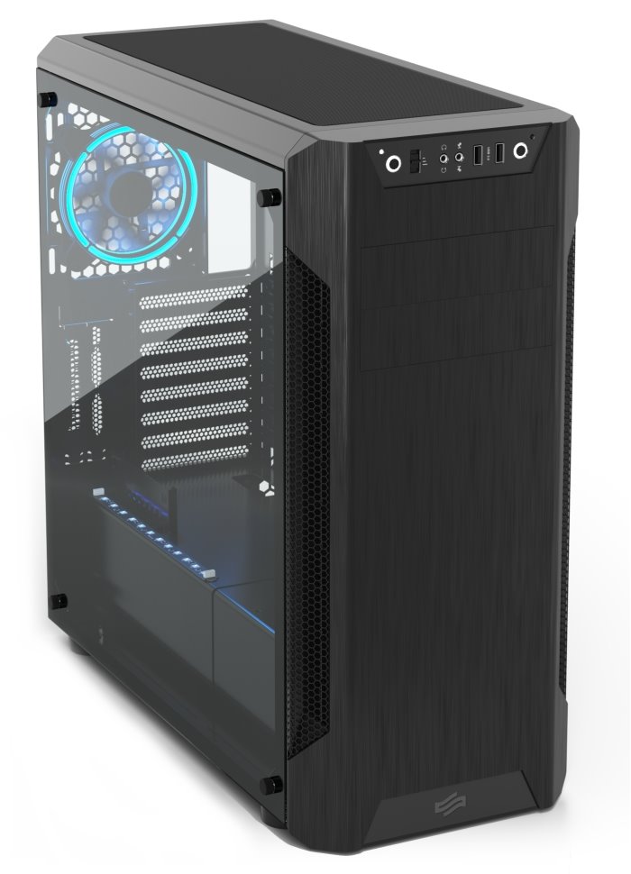 SilentiumPC skříň MidT Armis AR7 TG RGB Black / 2x USB 3.0 /3x 120mm fan /bočnice z tvrzeného skla/ RGB podsvícen SPC182