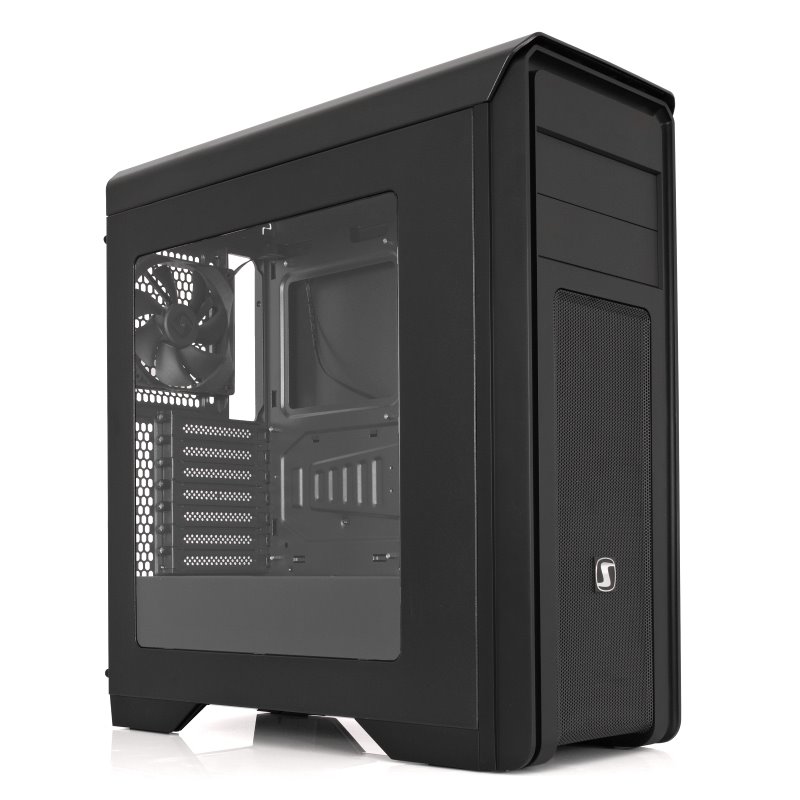 SilentiumPC skříň MidT Gladius M35W Pure Black / Window / USB 3.0/ 2x120mm fan/ 2xregulátor otáček/ bez zdroje/ č SPC156