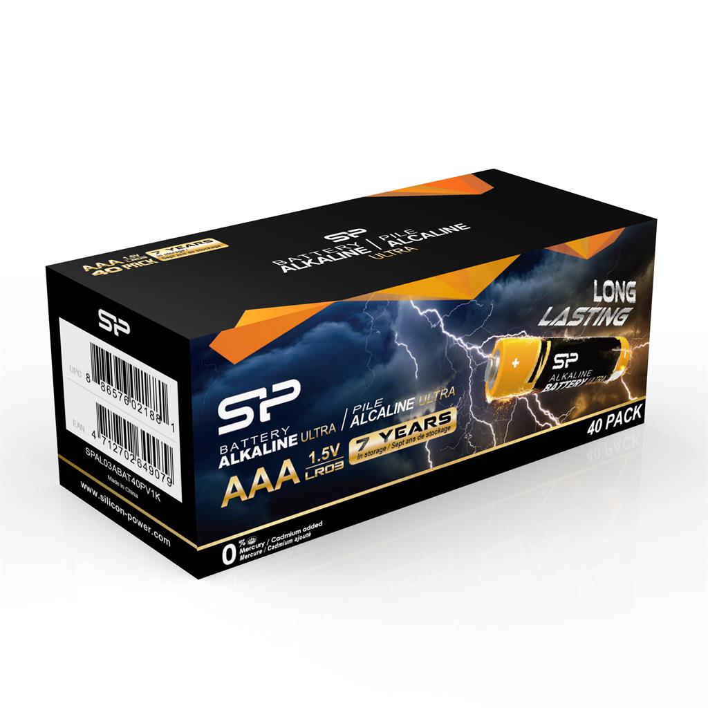 Silicon Power alkalická batéria ultra AAA 40 ks retail - predavane po 1ks