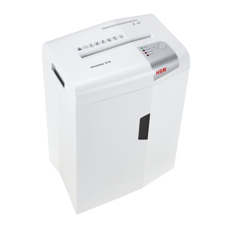 Skartovač HSM Shredstar X10 White, P-4, 4,5x30mm, 10 listů, 20l, CD+DVD, Credit Card, Sponky 1045111