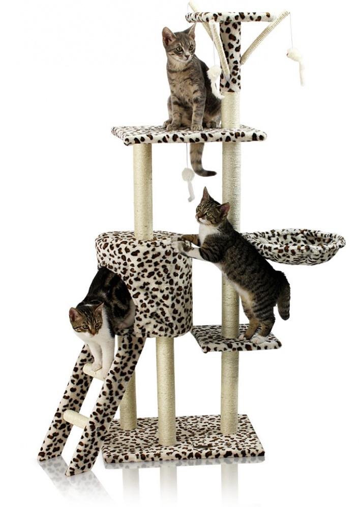 Škrabadlo pro kočky, 138x50,5x36 cm, leopardí 60023101