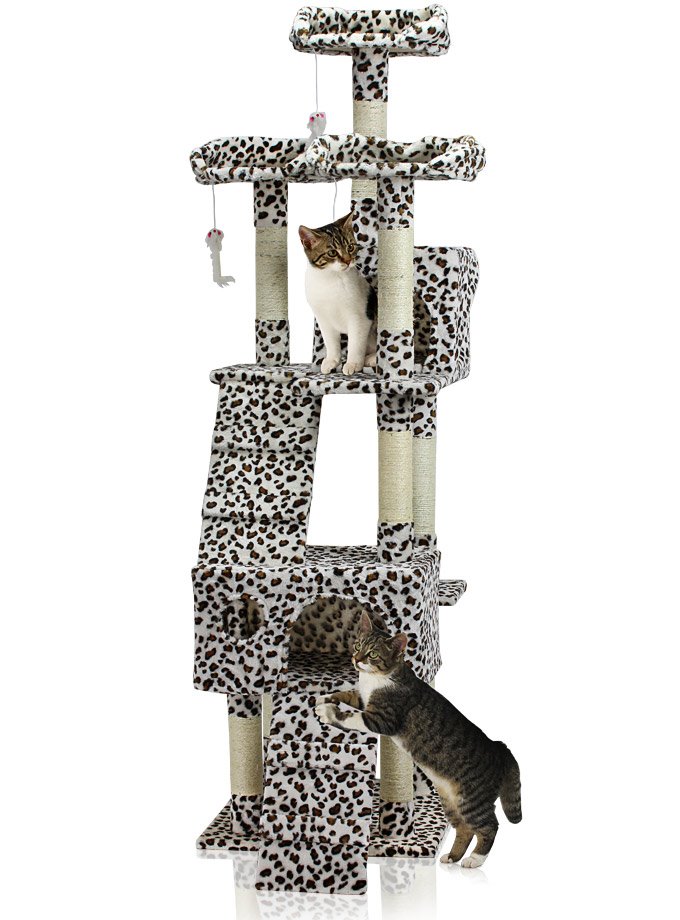 Škrabadlo pro kočky, 170x75x50 cm, leopardí 60023114