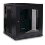 Skříň SmartRack 12U, hloubka pro přepínače, prosklené dveře, montáž na stěnu SRW12USG