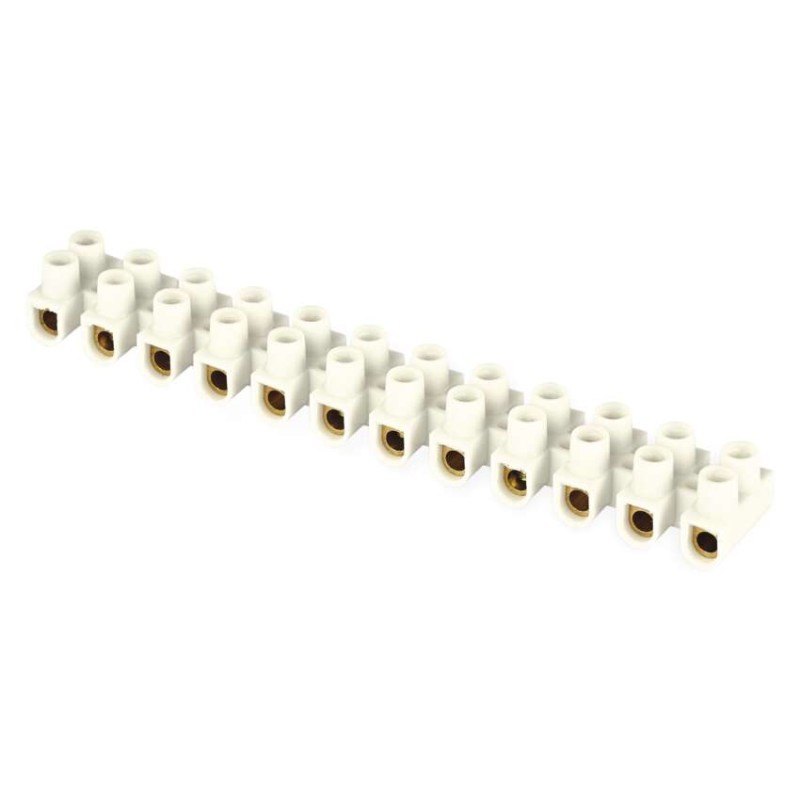 Skrutková svorkovnica 12× 4–6mm2, 450 V, biela