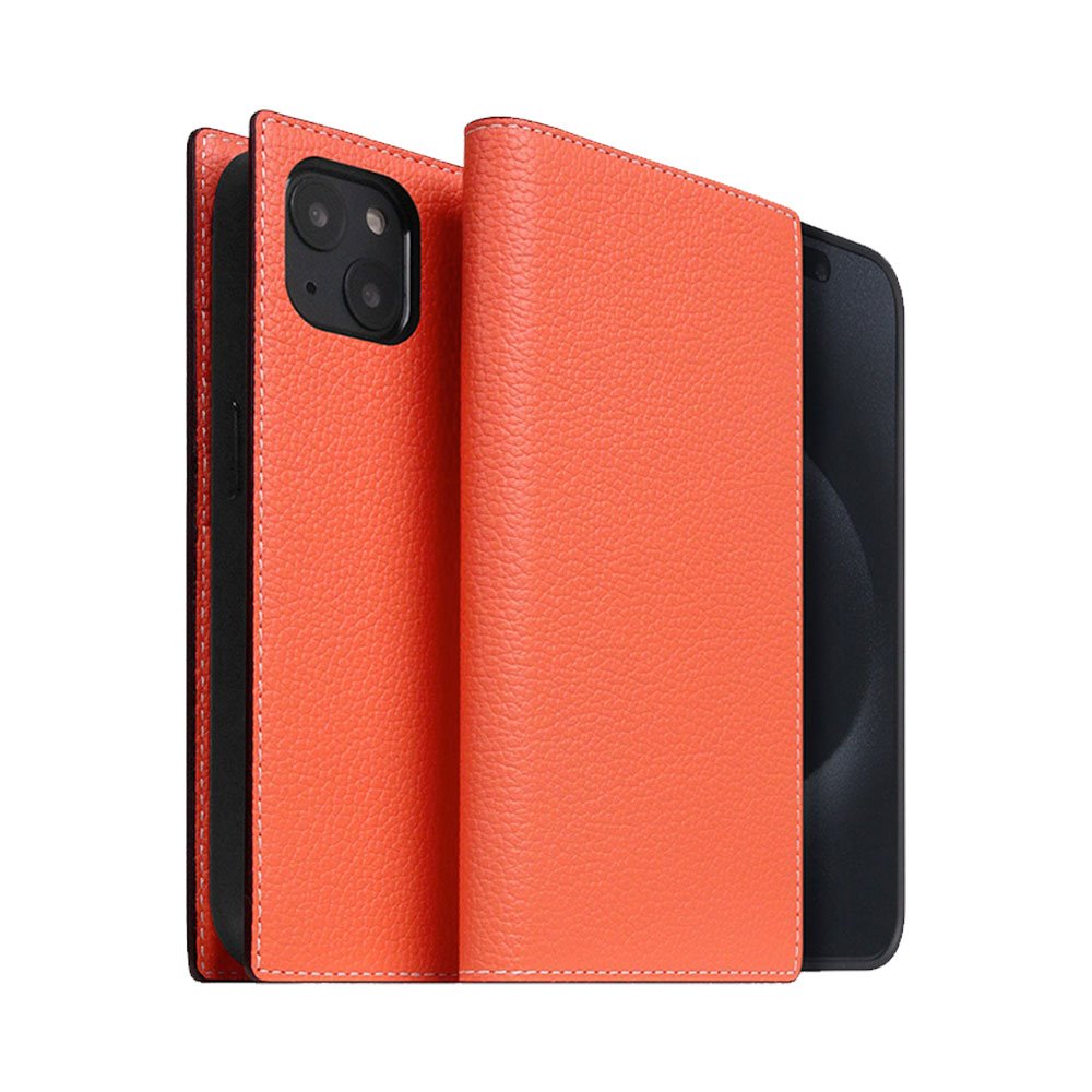 SLG Design puzdro D8 Neon Full Grain Leather Diary pre iPhone 15 - Coral SD-D8N-DC-IP15-CR