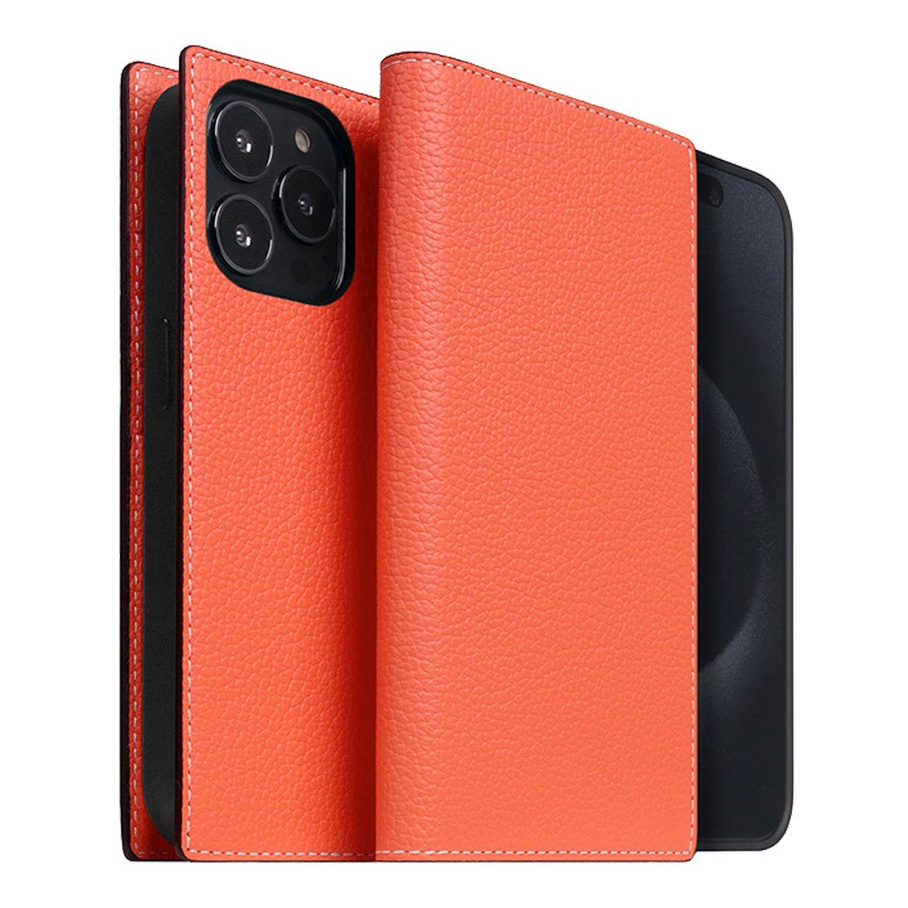 SLG Design puzdro D8 Neon Full Grain Leather Diary pre iPhone 15 Pro Max - Coral SD-D8N-DC-IP15PM-CR