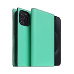 SLG Design puzdro D8 Neon Full Grain Leather Diary pre iPhone 15 Pro - Teal SD-D8N-DC-IP15P-TL