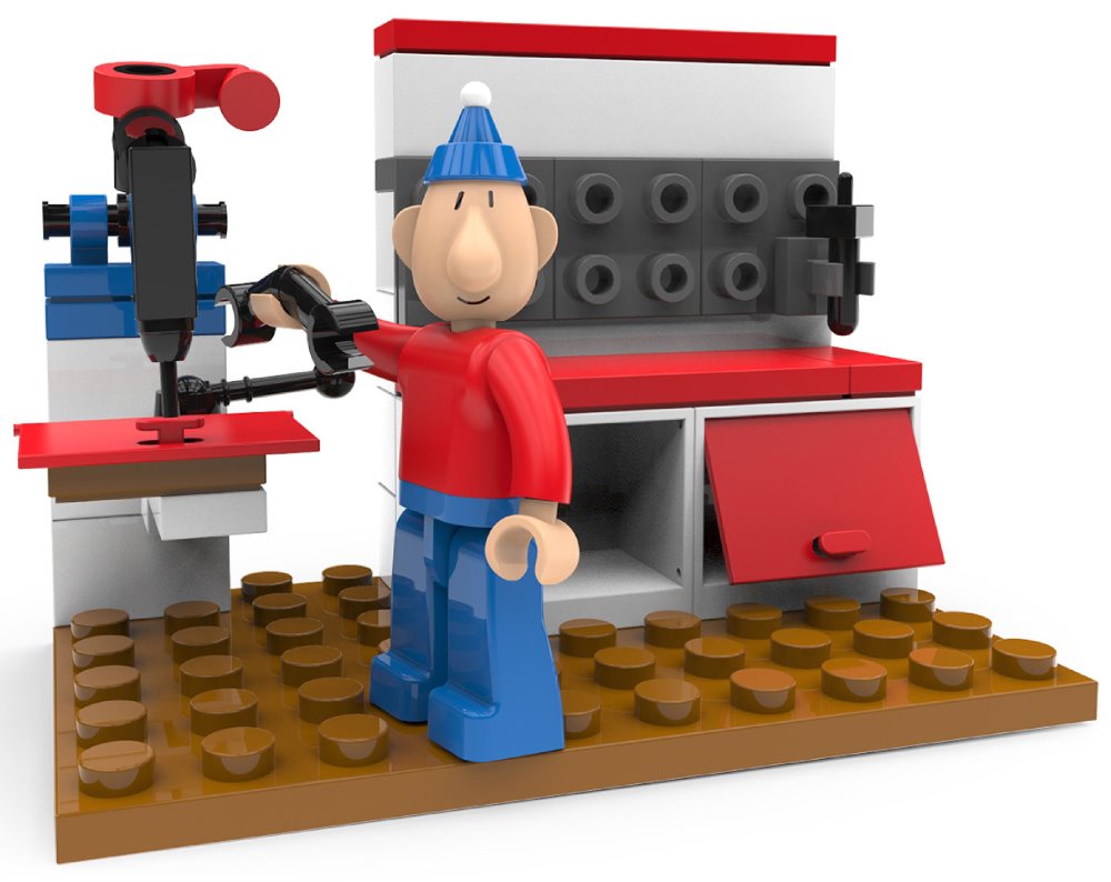 SLUBAN stavebnice Pat & Mat Serie At the Workbench, 45 dílků (kompatibilní s LEGO) M38-70128B