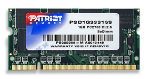 SO-DIMM 1GB DDR 333MHz Patriot PSD1G33316S