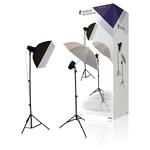 Softbox KÖNIG KN-STUDIO91N - Foto studio - 2x softbox, 1x deštník, 2x stojan, 2x lampa