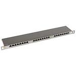 Solarix 19'' Patch panel 24xRJ45 CAT5E STP s vyvaz.lištou nerez 0,5 U SX24HD-5E-STP-SL