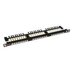 Solarix 19" Patch panel 24xRJ45 CAT6 UTP s vyvaz.lištou černý 0,5U, SX24HD-6-UTP-BK 24000146