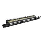 Solarix SX24L-6-UTP-BK-N - Patch panel se správou kabelů - CAT 6 - UTP - RJ-45 X 24 - černá - 1U - 24000050