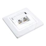 Solarix SX9-2-5E-UTP-WH - Síťová zásuvka - CAT 5e, UTP, pod omítku - RJ 45 - úhlový - 2 síťové zásu 23100091