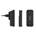 Solight bezdrátový zvonek, 2 tlačítka, do zásuvky, 200m, černý, learning code 1L67BDT