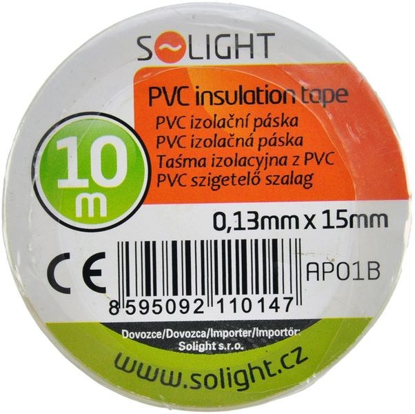 Solight izolačná páska, 15mm x 0,13mm x 10m, biela
