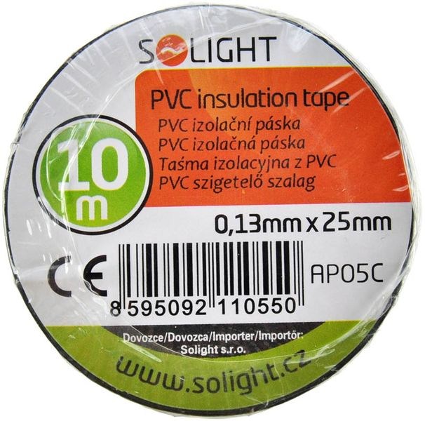 Solight izolačná páska, 25mm x 0,13mm x 10m, čierna