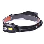 Solight LED čelové nabíjacie svietidlo, 3W + COB, 150lm + 60lm, Li-ion WN30