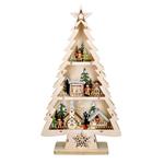 Solight LED drevený vianočný stromek s dekoráciami, 13x LED, prírodné drevo, 53cm, 2x AA 1V283