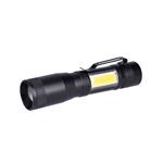 Solight LED kovové svietidlo 3W + COB, 150 + 60lm, AA, čierna WL115