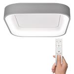 Solight LED stropné svetlo štvorcové Treviso, 48W, 2880lm, stmievateľné, diaľkové ovládanie, sivá WO769-G