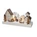 Solight LED vianočná dedinka, 34x17cm, drevo, 4 LED, 2x AA 1V256