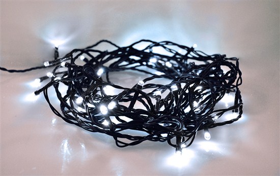 Solight LED vianočná reťaz, 500 LED, 50m, prívod 5m, IP44, biela 1V05-W