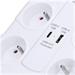 Solight prepäťová ochrana, 8z, USB A+C, 2m, biela PO80