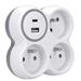 Solight rozbočka, 3x 15A, USB nabíječka A+C, bílá-šedá P106USBC