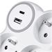 Solight rozbočka, 3x 15A, USB nabíječka A+C, bílá-šedá P106USBC
