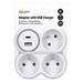 Solight rozbočka, 3x 15A, USB nabíječka A+C, bílá-šedá P106USBC