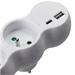 Solight Rozbočovač s USB A+C nabíjačkou, 2 x 10A, biely P100USBC
