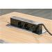 Solight USB výsuvný blok zásuviek, 3 zásuvky, hliník + plast, obdĺžnikový tvar, predlžovací prívod 1,9m, 3 x 1mm2, PP126