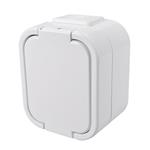Solight zásuvka do vlhka s viečkom, biela 5D06