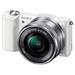SONY ILCE-5000 Fotoaparát Alfa 5000 s bajonetem E + 16-50mm objektiv - White ILCE5000LW.CEC