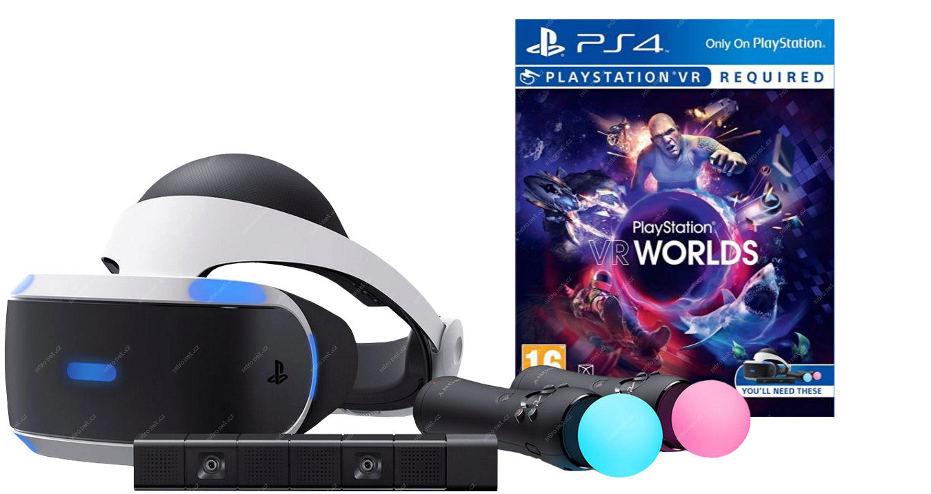 SONY PS4 PlayStation VR + Move Twin Pack + Eye Camera V2 + VR Worlds PS719880561