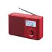 SONY XDR-S61DR Přenosné FM/DAB rádio, červené, víceřádkový bíle podsvícený display. 5 paměťových tlačítek XDRS61DR.EU8