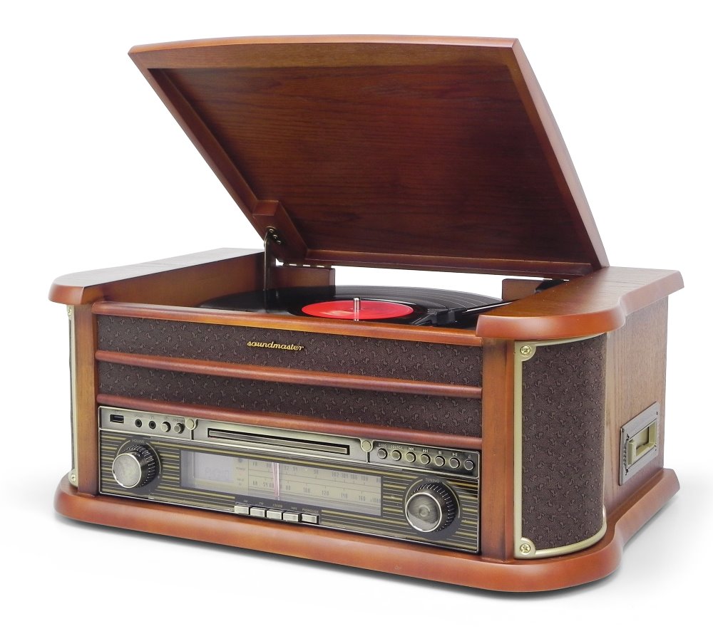 Soundmaster NR540 radio s gramofonem / USB/ CD-RW/ MP3 / retro design