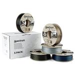 Spectrum 3D filament, PLA Glitter, 1,75mm, 5x250g, 80753, mix Aurora Gold, Volcano Grey, Silver Met