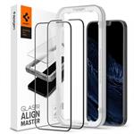 Spigen ochranné sklo Glas.tR AlignMaster 2 ks pre iPhone 13 Pro Max - Black Frame AGL03377