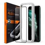 Spigen ochranné sklo GLAS.tR AlignMaster pre iPhone 11 Pro Max - Black Frame AGL00098
