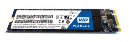 SSD Western Digital M.2 SATA III, M.2 SATA III, 250GB, GB, WD Blue 3D NAND, WDS250G2B0B 525 MB/s,55